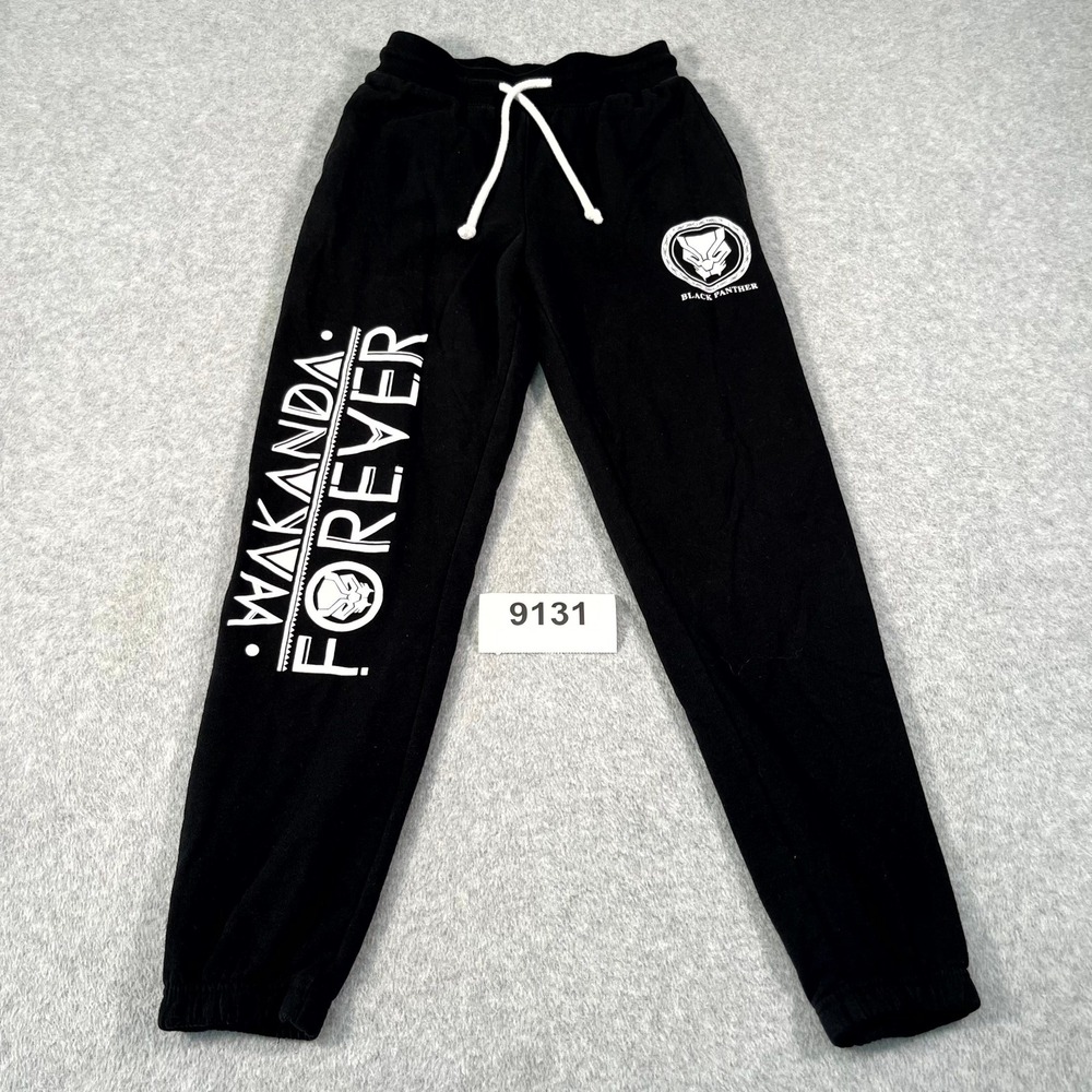 Black Panther Sweatpants Mens S Black Fleece Cotton Wakanda Forever